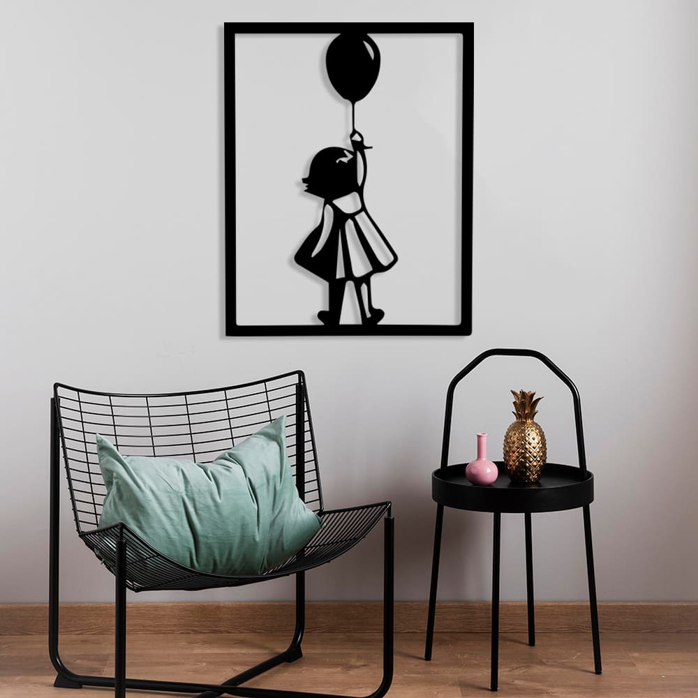 Banksy Girl Balloon Metal Painting